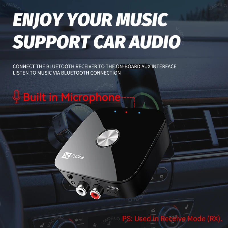 Bluetooth 5.4 Audio Transmitter Receiver aptX-Adaptive/HD/LL 3.5MM AUX RCA 2 in 1 Multipoint Wireless Adapter Hifi Stereo Music Oasis Select