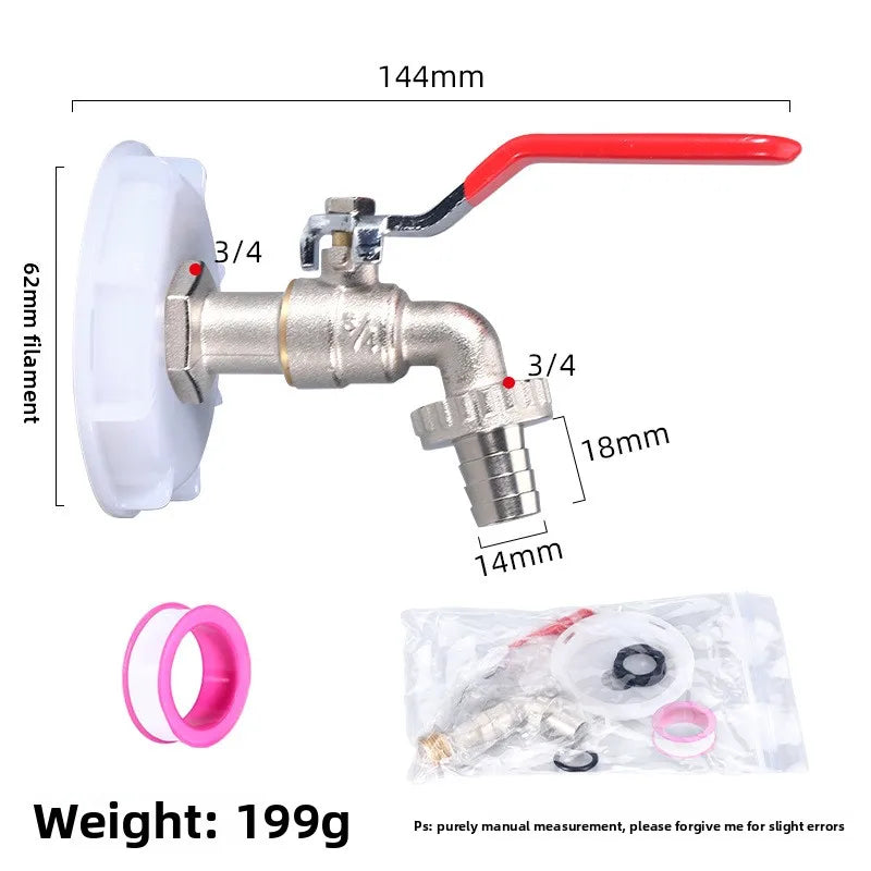 1/2 Inch Brass Garden Irrigation Faucet Water Tap Single Outlet Valve for IBC Tank Antifreeze Outdoor Balcony Garden Accessories Oasis Select E