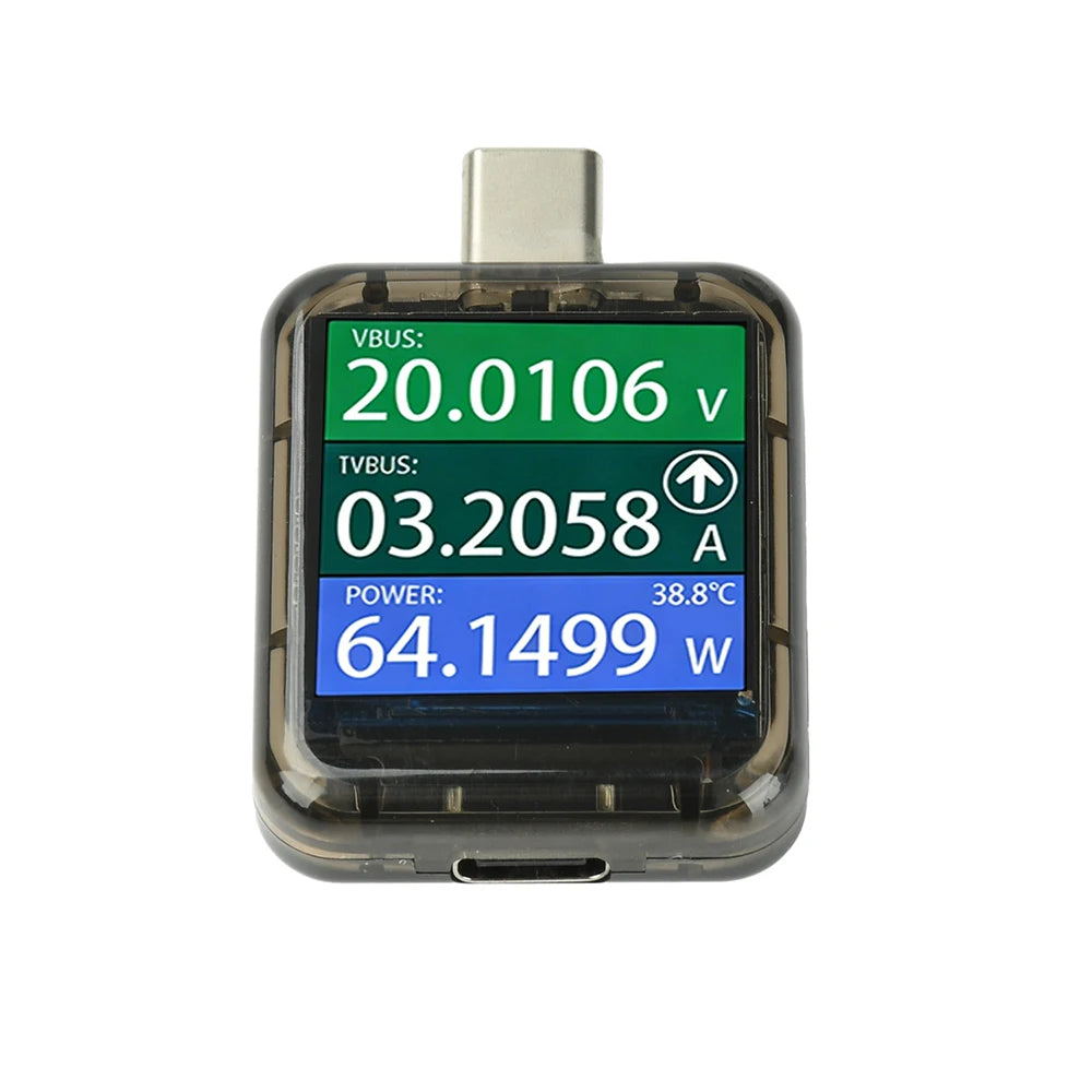 Type-C Power Meter Voltmeter Current Charging Power Detector DC4.5-48V 6A Battery Tester USB Fast Charge Detection Trigger Oasis Select A