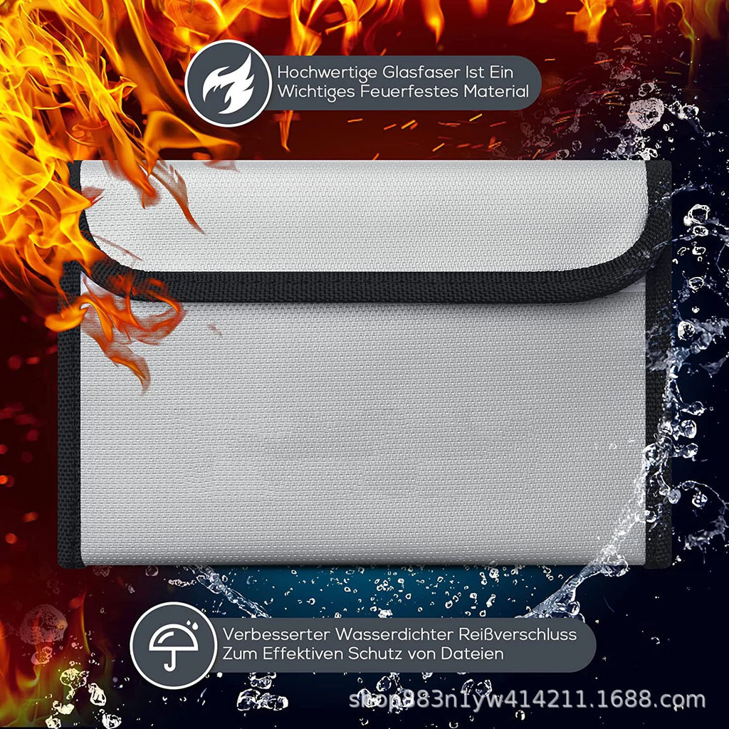 Fireproof Waterproof Document Bag | Zipper Cash Safe Pouch