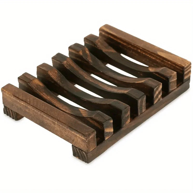 Elegant Wooden Soap Dish with Self-Draining Design - Perfect for Bathroom Decor and Organization, Natural Wood Finish soap box Oasis Select 1pc
