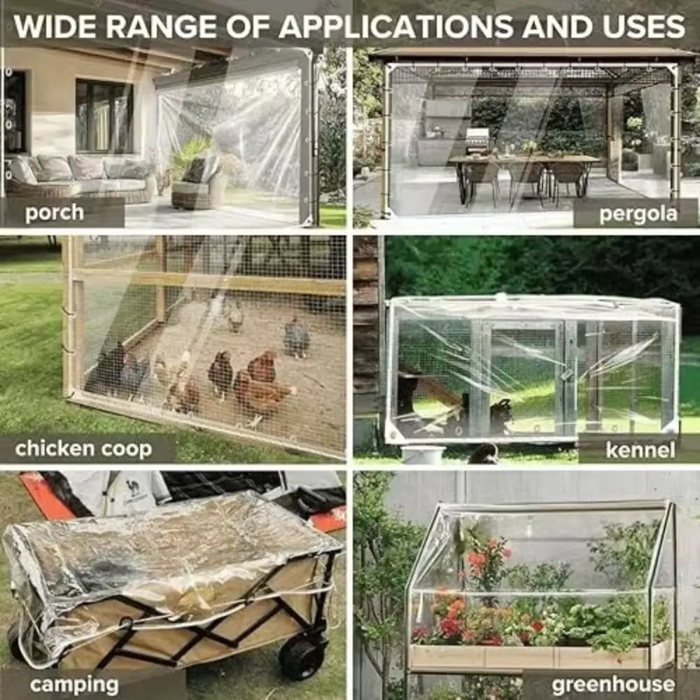 Snowproof Waterproof Tarpaulin Waterproof Dust-proof Transparent Rain Cover Foldable Wind-Resistant Rainproof Cloth Garden Use Oasis Select