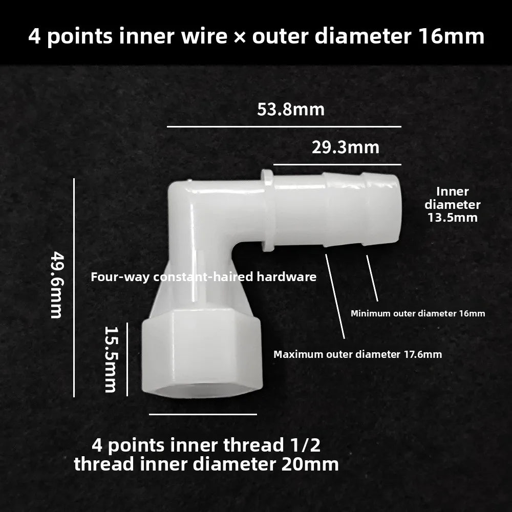 4~20mm PP Elbow Connectors Aquarium Tank Fittings Air Pump Aerator Pagoda Joint Garden Irrigation Medical Hose Joints Oasis Select 16mm 10 PCS
