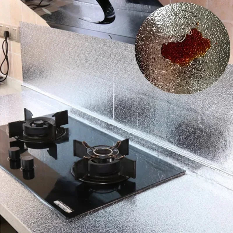Kitchen Oil Proof Wallpaper Self Adhesive Aluminum Foil Sticker Waterproof Heat Resistant Liner for Cabinet Backsplash Wall Deco Oasis Select