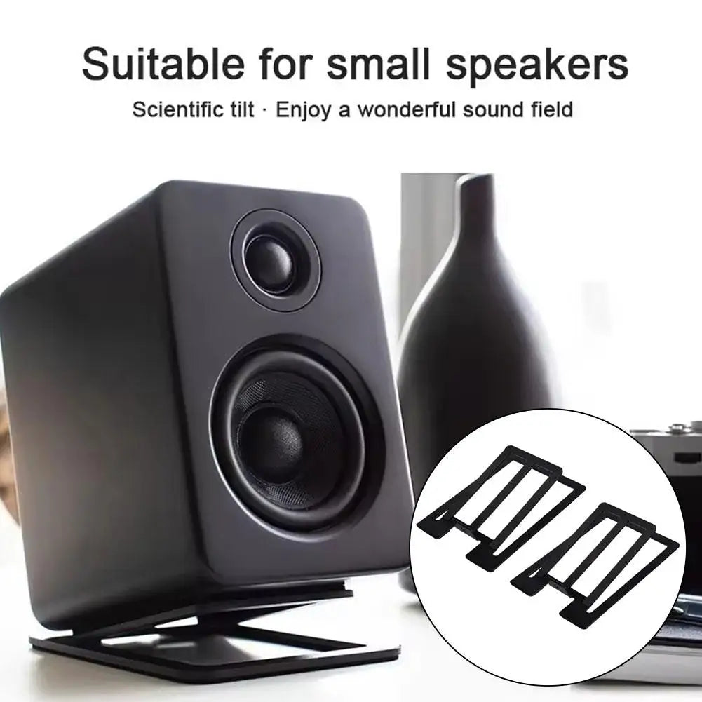 15° Tilt Desktop Speaker Stands – Universal Steel Desk Mounts