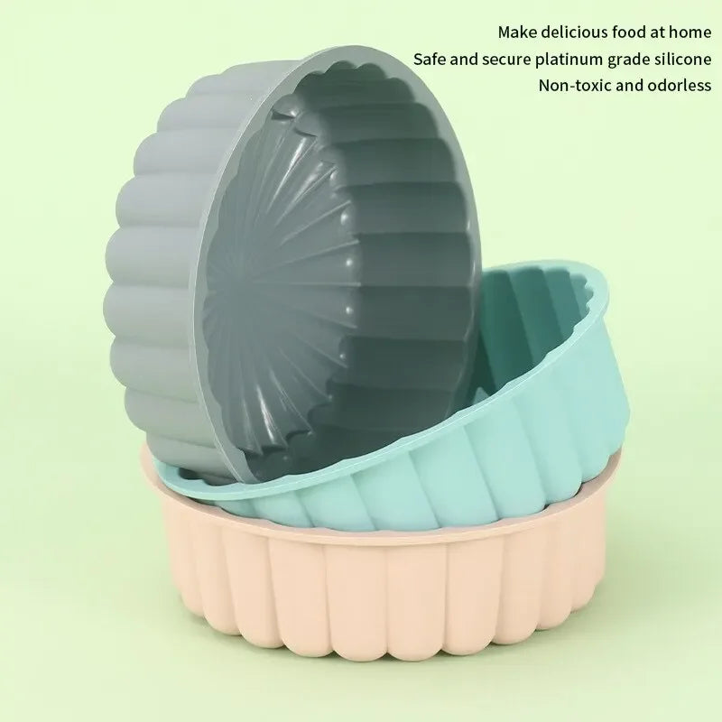 1PC Silicone Cake Pan Multi-Functional Round High Temperature Resistant DIY Baking Mold Oasis Select