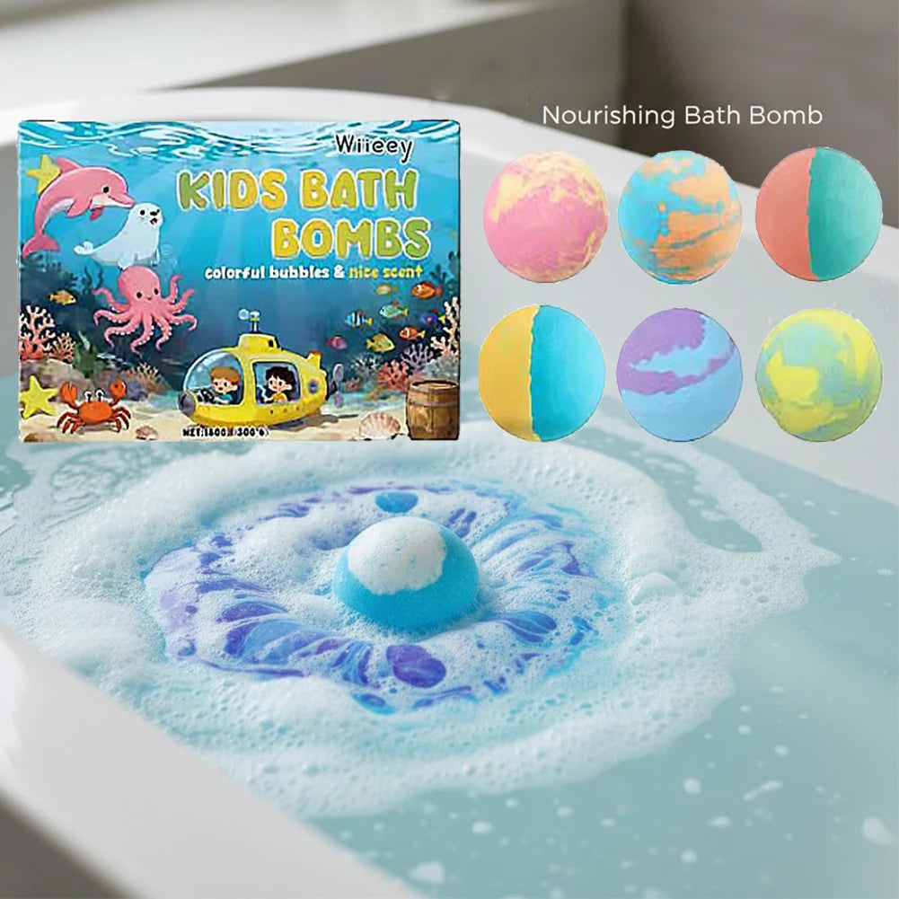 Kids Colorful Bath Bombs, Bath Color Fizzy Spa Balls Gift Set for Kids Bathtub Fun Relaxing Holiday Gift Toys for Kids Toddlers Oasis Select