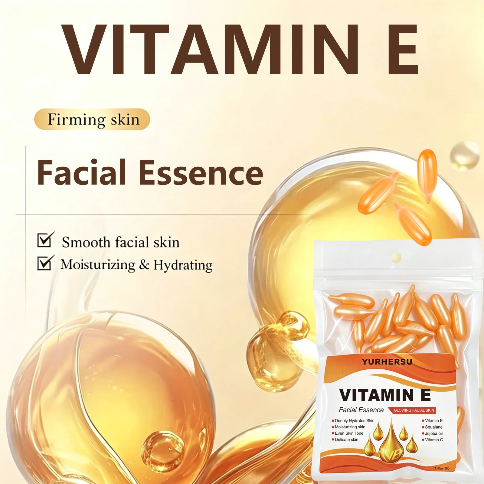 Vitamin E Essence Capsules – Deep Moisturizing Facial Serum Facial Essence Serum Oasis Select