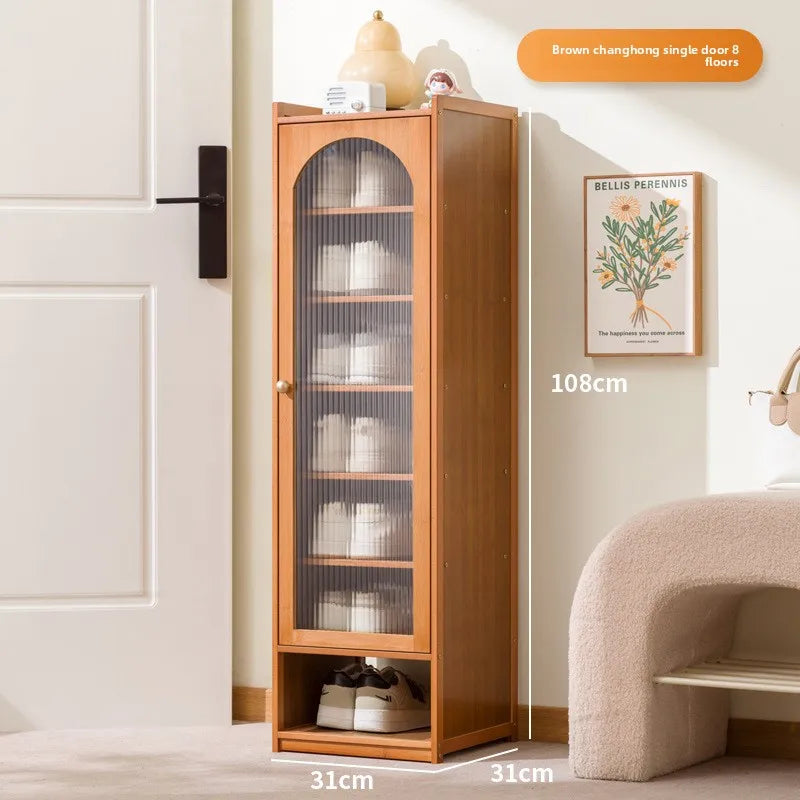 Shoe cabinet storage artifact space-saving indoor entrance small narrow shoe rack 2025 new dust-proof storage cabinet Oasis Select Brown eight