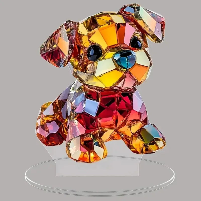 2D Colorful Animal Acrylic Ornaments Colorful Cat Figurine Decoration Kitten Standing Miniature Desktop Decoration For Home Oasis Select