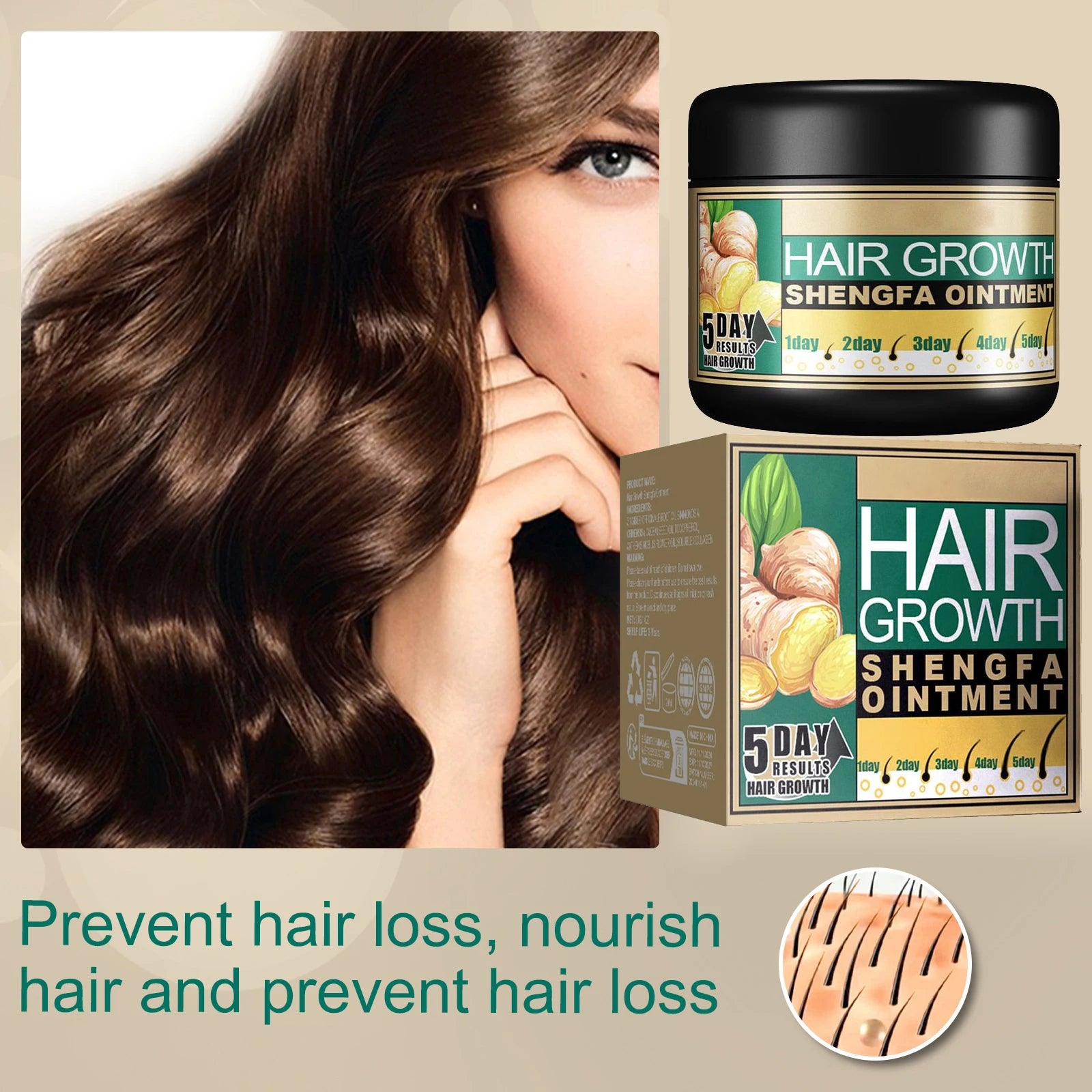 Ginger Hair Growth Cream – Anti Hair Loss Scalp Strengthener Hair Growth Cream Oasis Select