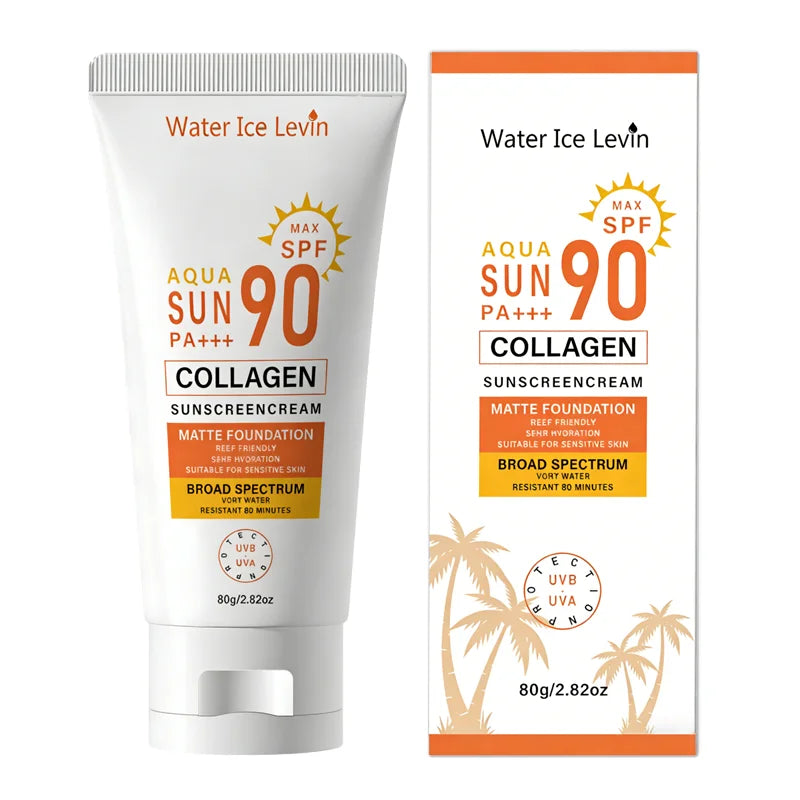 SPF 90 Collagen Sunscreen Cream – Matte, Reef Safe, Sensitive Skin Sunscreen Cream Oasis Select YELLOW 80g