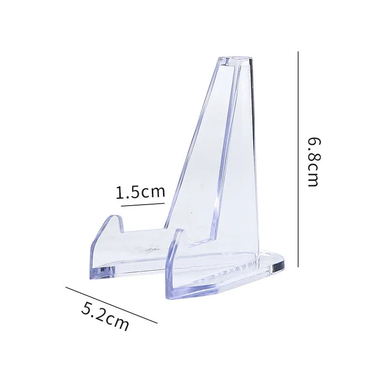 1Pcs Clear Acrylic Coin Display Stand Holders Small Easel Rack Trading Card Holder Support For Kpop Idol Card Organizer Oasis Select transparent