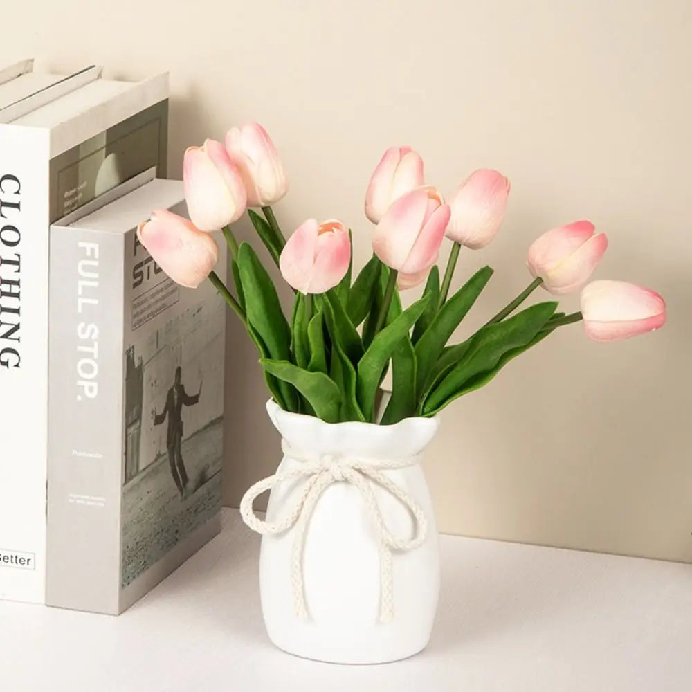Nordic Bow Design Plastic Flower Vase | Modern Desktop Décor