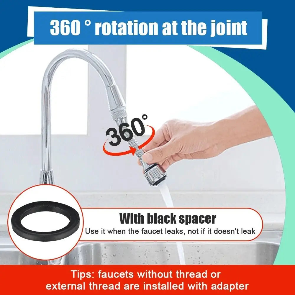 1Set Booster Nozzle Extender 360 Degree Faucet Anti Splash Head Universal Rotating Bubbler Bathroom Kitchen Tools Water Saver Oasis Select