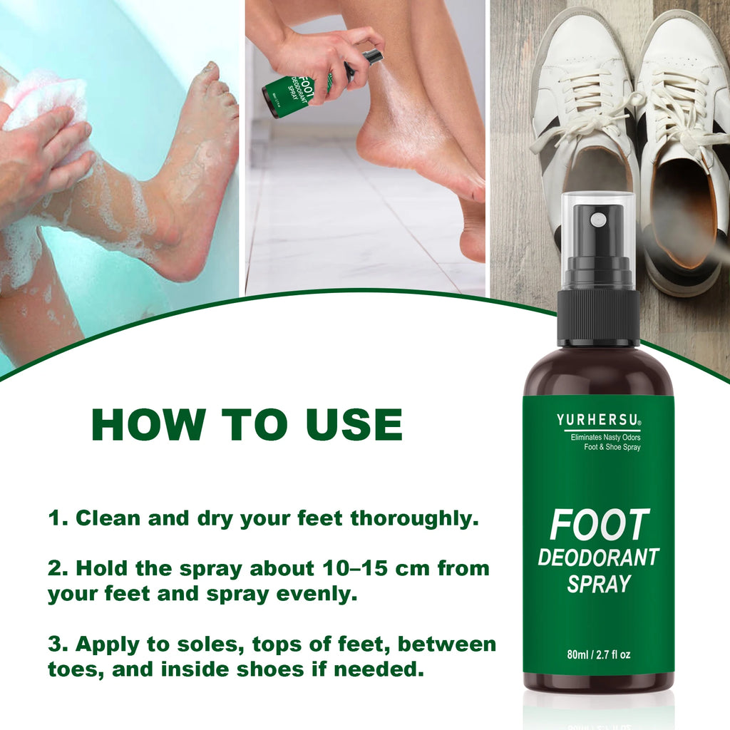 YURHERSU Foot Deodorant Spray – Odor Control & Nourishing Foot Deodorant Spray Oasis Select