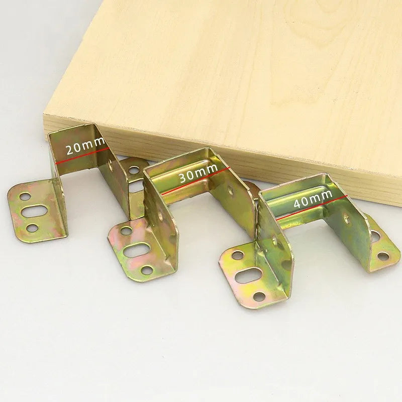 2pcs U Shaped Metal Bed Bracket Bed Frame Fixing Connecting Furniture Rail Hook Brackets Hinge Fitting Connector Lock Hardware Oasis Select