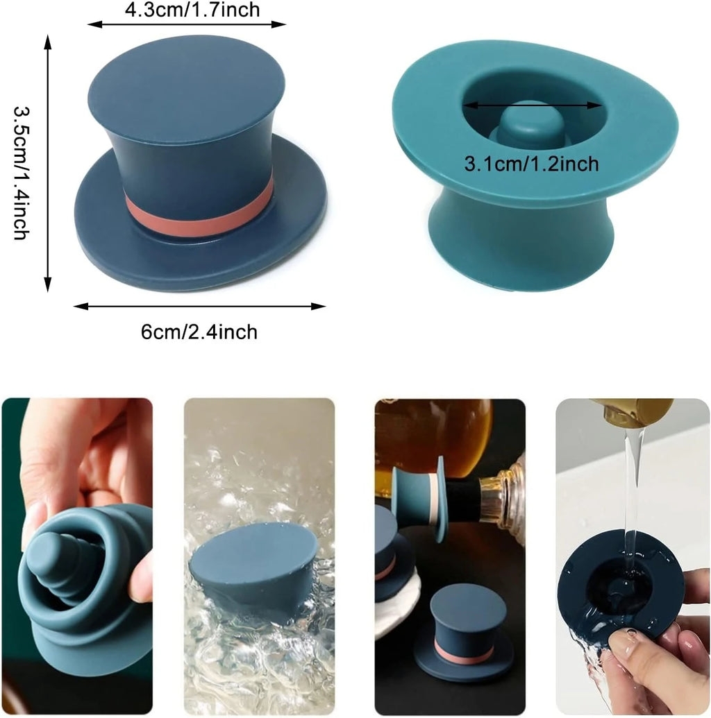 1/3 PCS Magic Hat Wine Bottle Stopper – Seal Silicone Cover, Airtight for Champagne, Whiskey & Brandy, Leak-Proof, Kitchen Tools Oasis Select