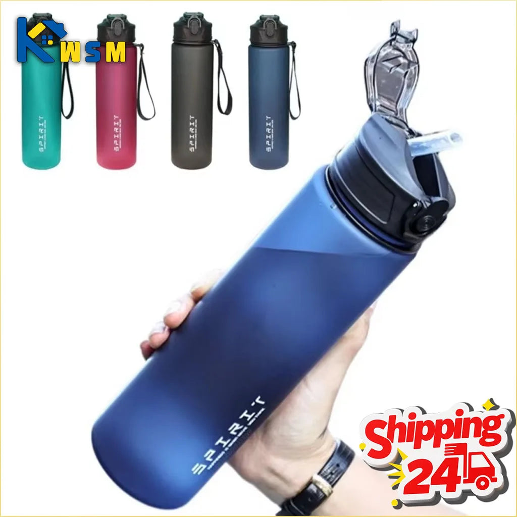 750ml Water Bottle with Carrying Strap Matte Frosted Surface Leak Proof Design Lightweight Portable for Outdoor Hiking Camping Oasis Select