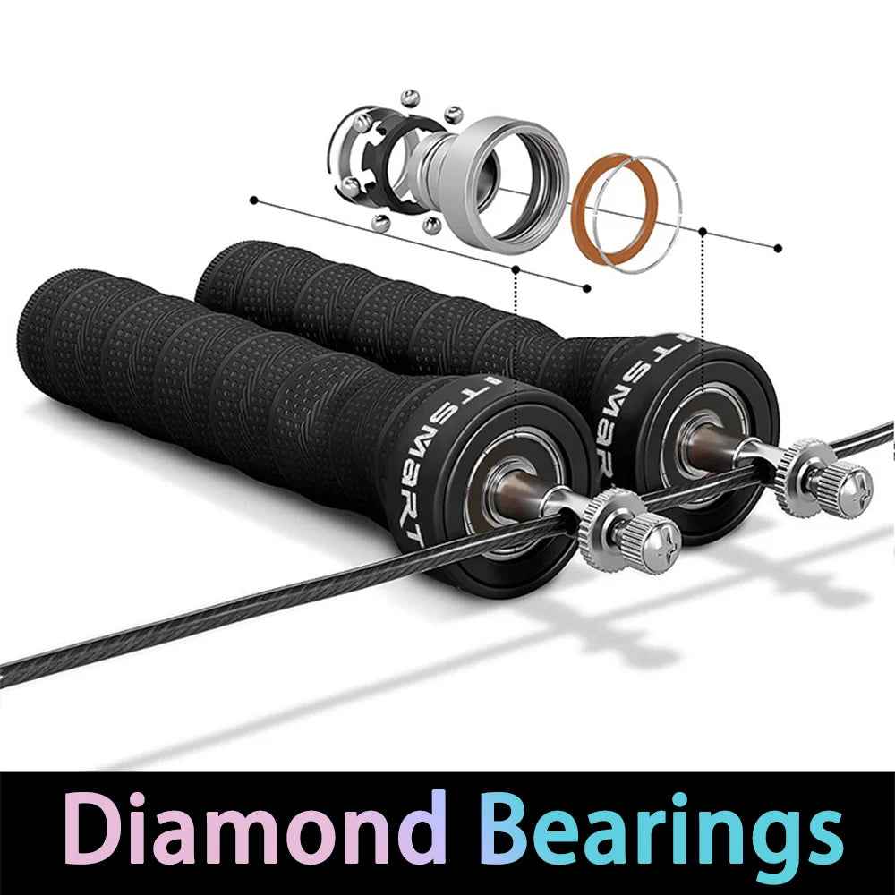 1 set of steel wire skipping rope for fitness and physical training, sports carbon steel bearings for adjustable skipping rope Oasis Select