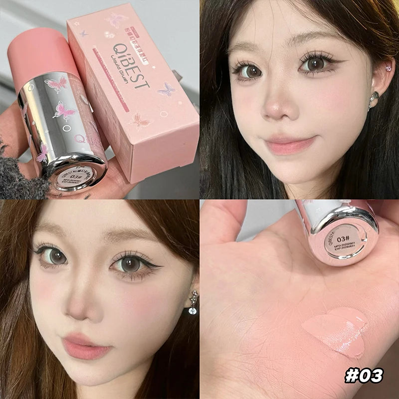 QIBEST Velvet Matte Liquid Blush – Natural Long-Lasting Color