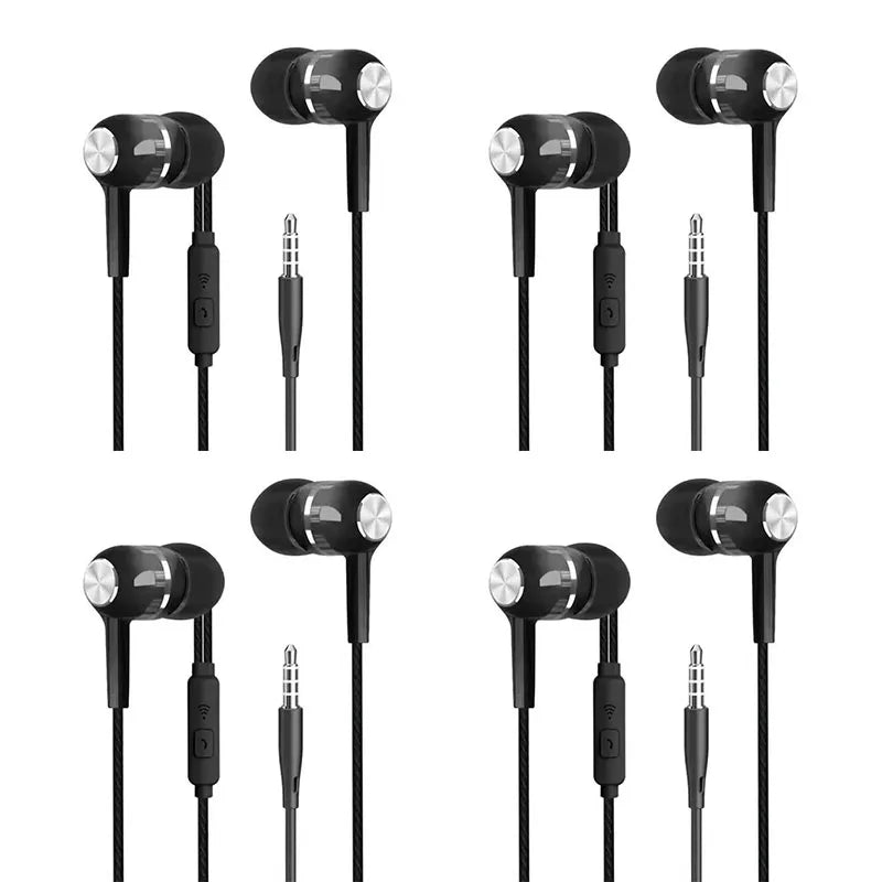 1/2/4pcs Mobile Wired Headphones Sport Earphone In Ear 3.5 Sport Earbuds Headset Mic Music Earphones for Phones Oasis Select Black-4pcs