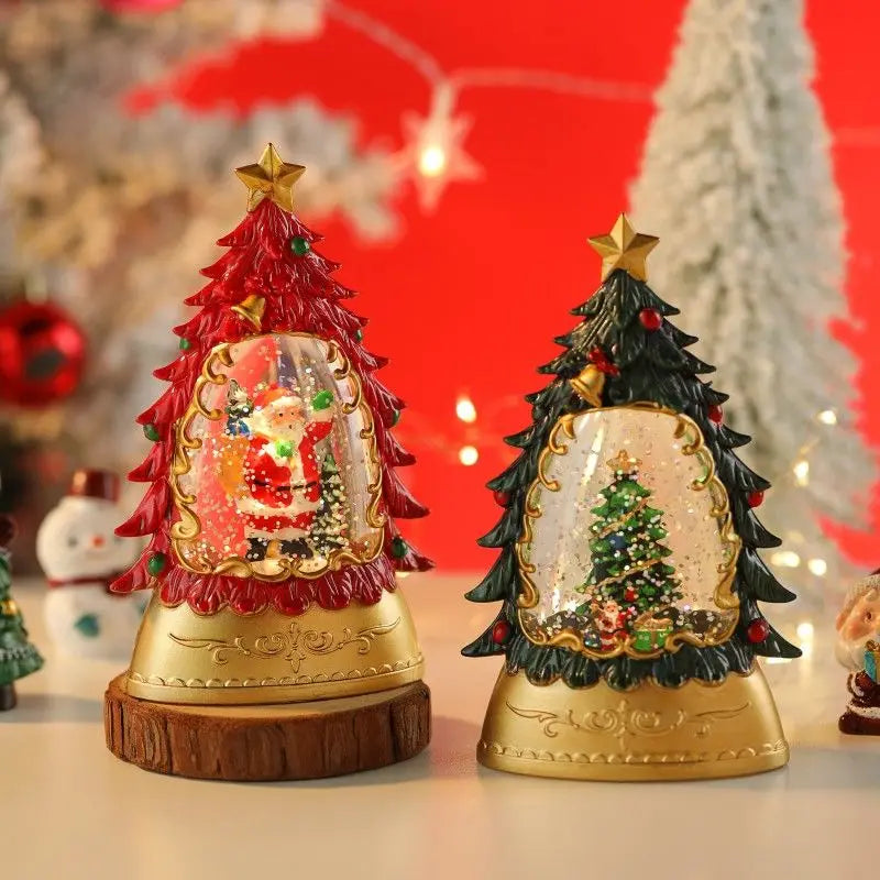 Christmas Illuminated Night Lights Decorate The Desktop with Snowflake and Christmas Wind Lanterns Creating A Festive Atmosphere Oasis Select