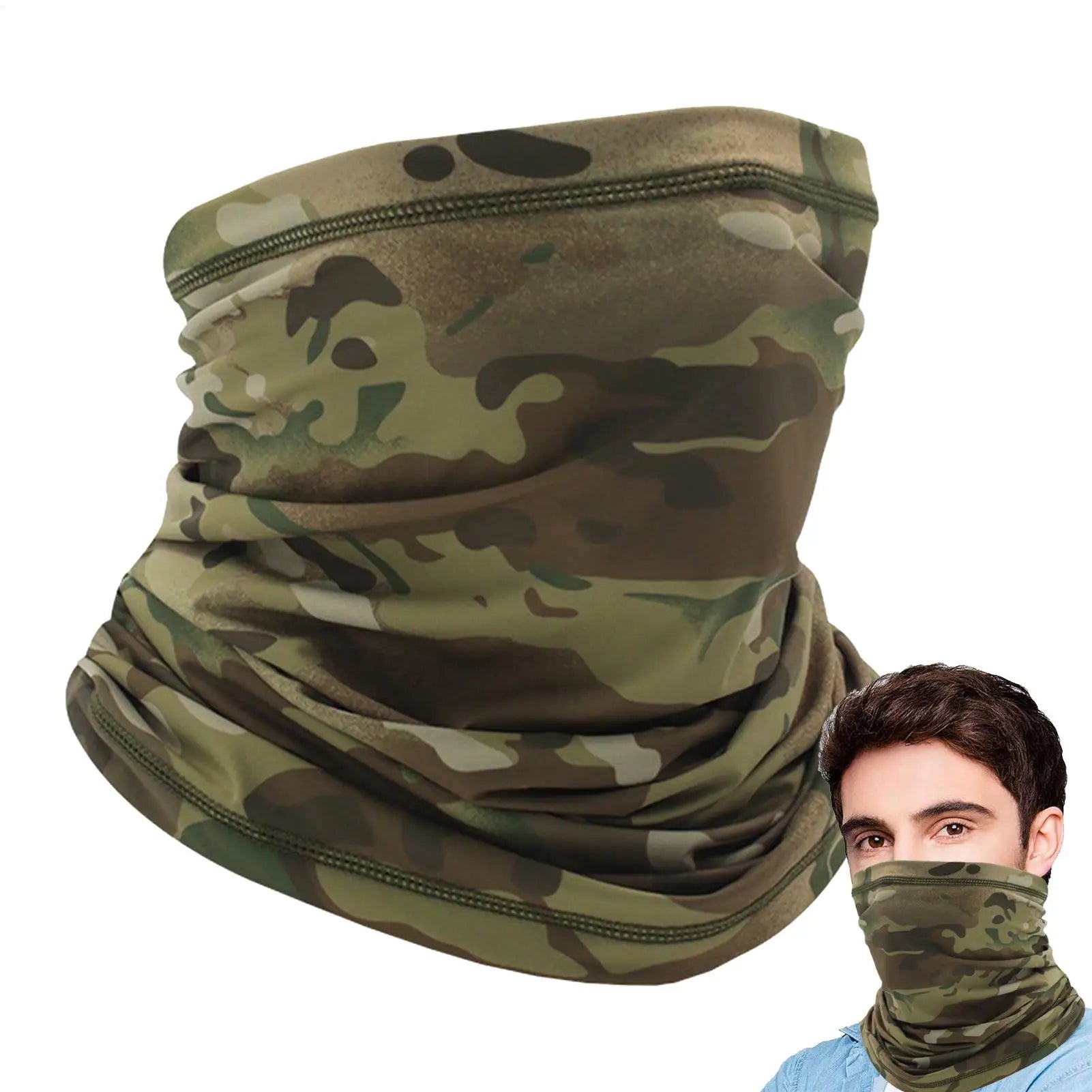 Face Bandana UV Protection Face Neck Gaiter Soft Camouflage Print Sun & Wind-proof Breathable Neck Cover For Men Skiing Oasis Select