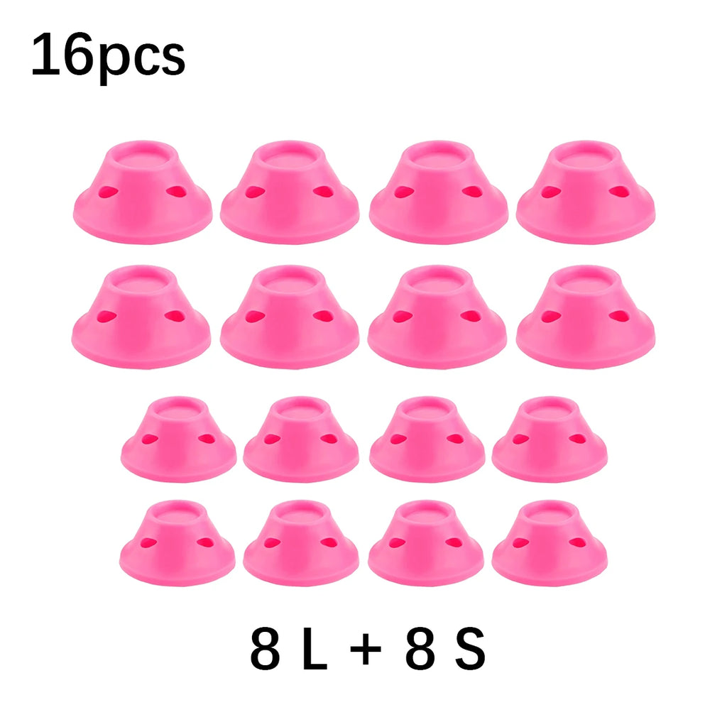 8/16 PCS Heatless Curls Overnight Mushroom-Shaped Hair Curlers Overnight Curlers for Sleep No-Damage DIY Wave Curl Set Oasis Select Combo-16pcs 8L 8S