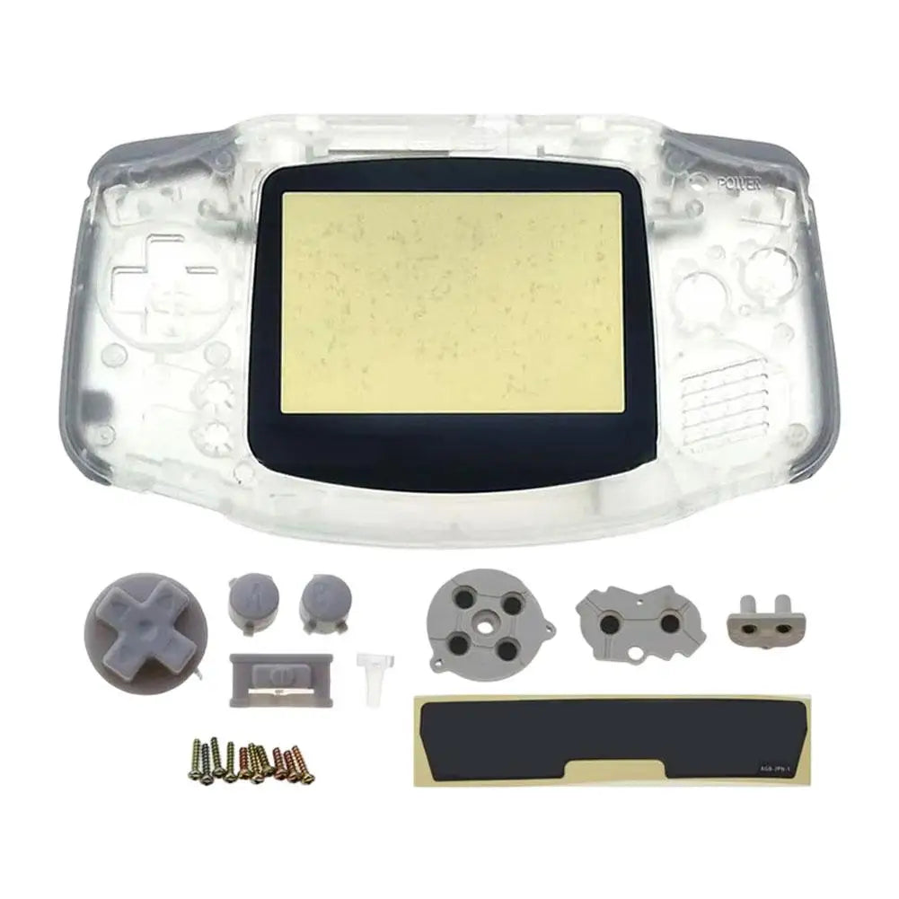 Full Housing Shell Replacement for Game Boy Advance GBA Clear Transparent Custom Case Cover Buttons Screws Full Set DIY Repair Oasis Select Clear