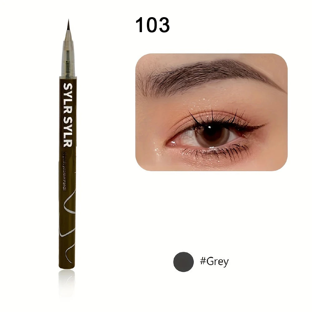 0.008mm Ultra Fine Eyebrow Pen Long Last Smudge Proof Waterproof Sweat-Proof High Pigmented Easy Applying Liquid Eye Brow Pencil Oasis Select 103 Grey