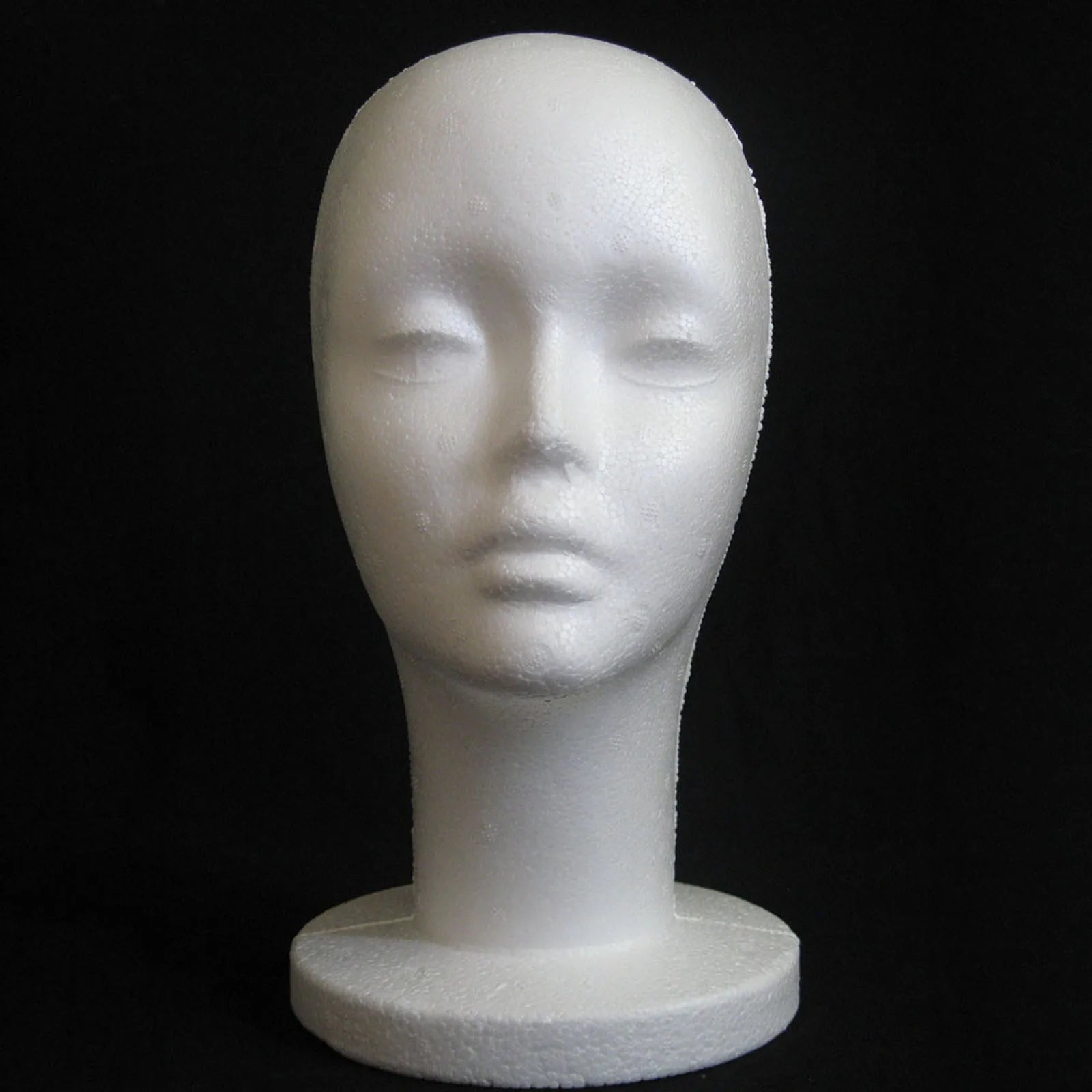 Female Styrofoam Mannequin Manikin Head Model Foam Wig Hair Glasses Display Oasis Select white
