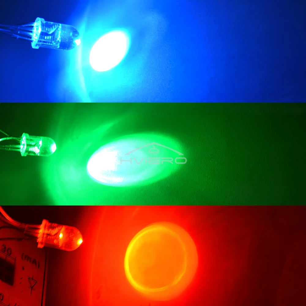 5mm RGB Common Cathode LED Diodes 100/200PCS – Tri-Color