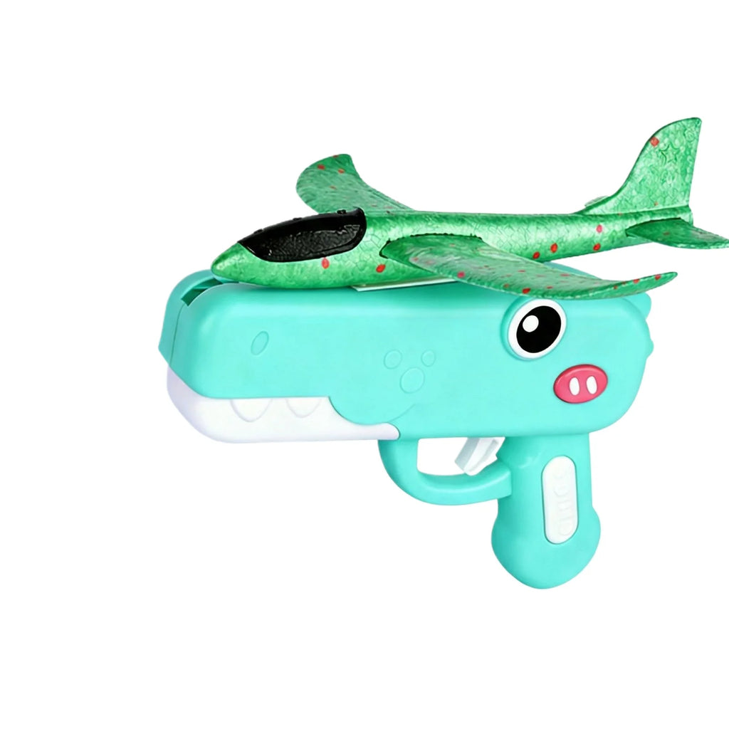 Dinosaur Foam Airplane Launcher Toy – One-Click, 3 Colors Foam Airplane Launcher Oasis Select Green One Size
