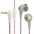 QKZ MDR Flat-Head Headphones 16MM Large Dynamic HIFI Bass Sport Earbuds Music Wired Earphones 3.5MM AUX Headset In Ear With Mic Oasis Select White