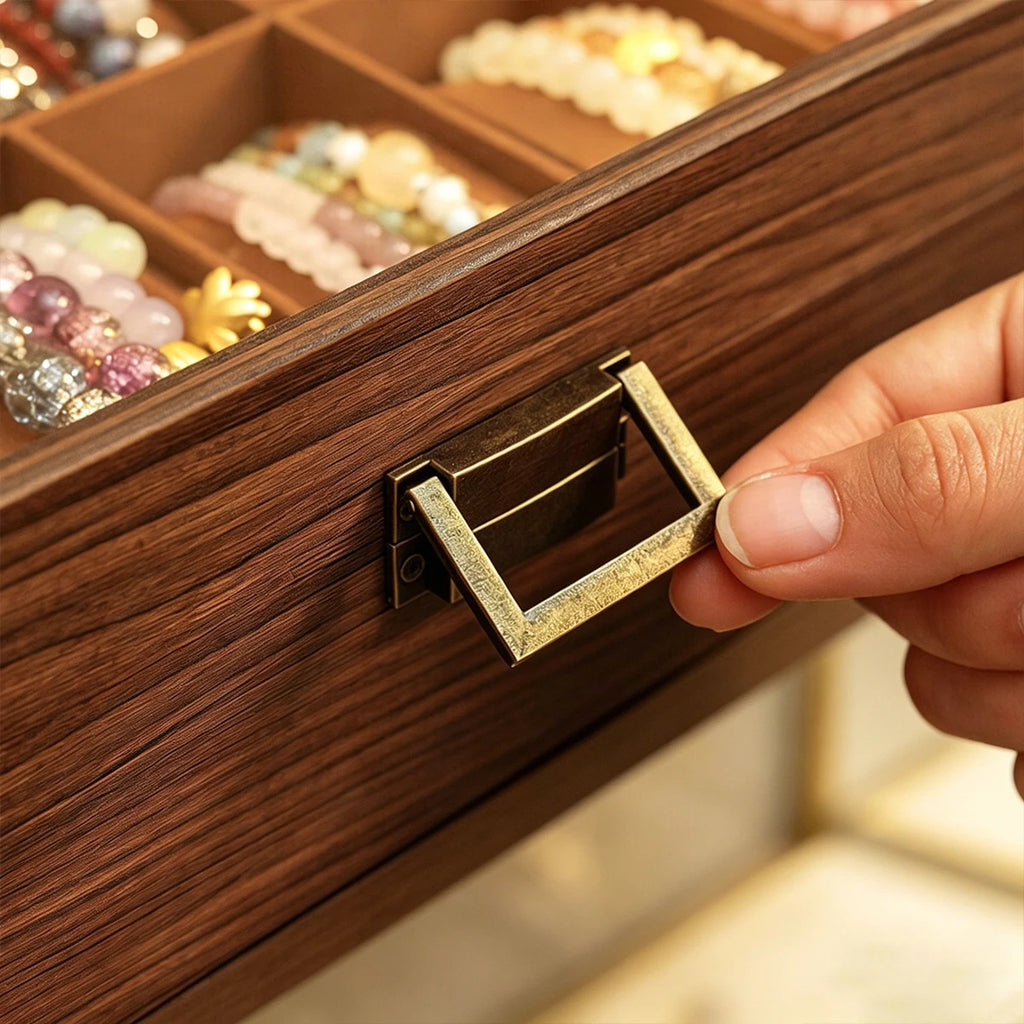 1pc wooden bracelet multi slot jewelry storage box velvet lined bead bracelet display cabinet suitable for family collection Oasis Select