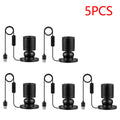 5V LED Spotlight 1W High Quality Aluminum Shell Ceiling Wall Lamp for Living Room Cabinet,USB Ports for Power Bank/Computer/TV Oasis Select 5PCS Black Shell Yellow Lihgt