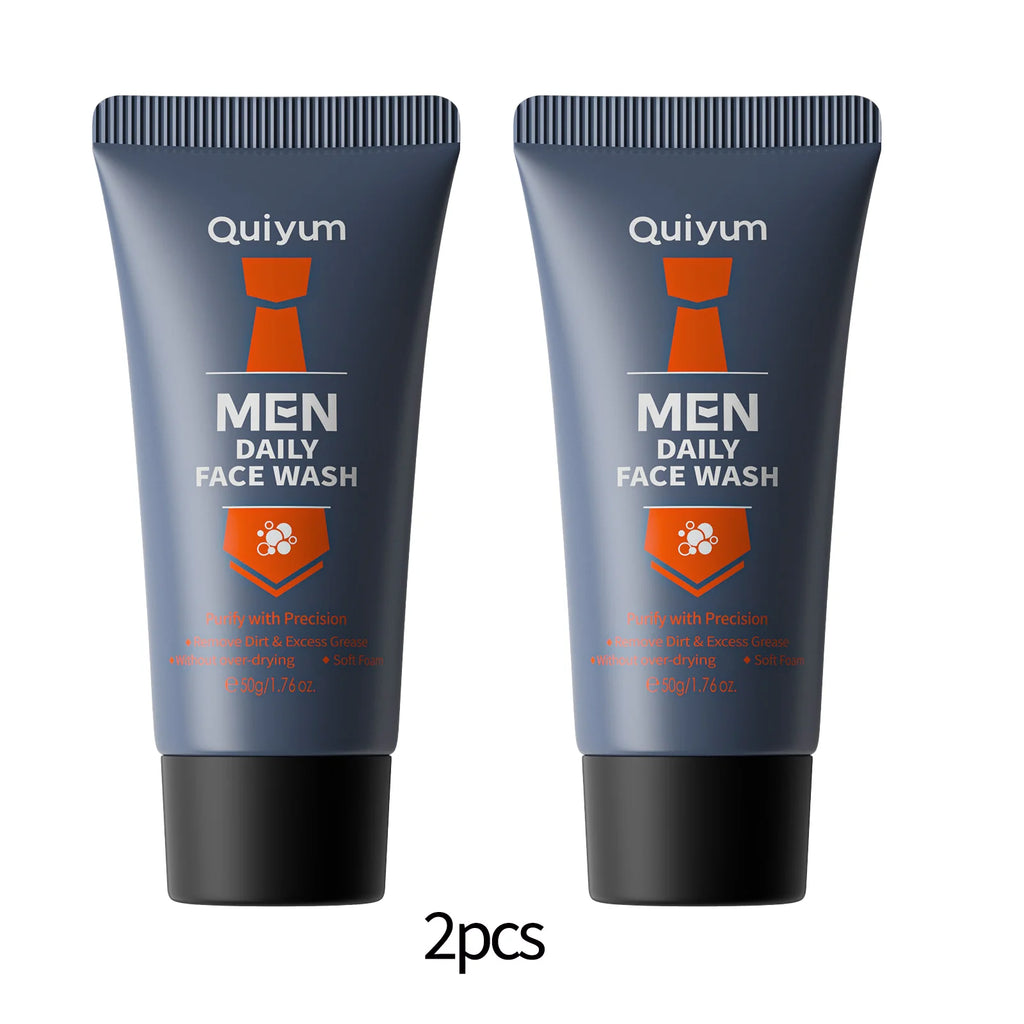Men Facial Cleanser Face Wash Moisturizing Skin Care Oil Control Blackhead Removing Deep Nourishing 50g Oasis Select 2pcs