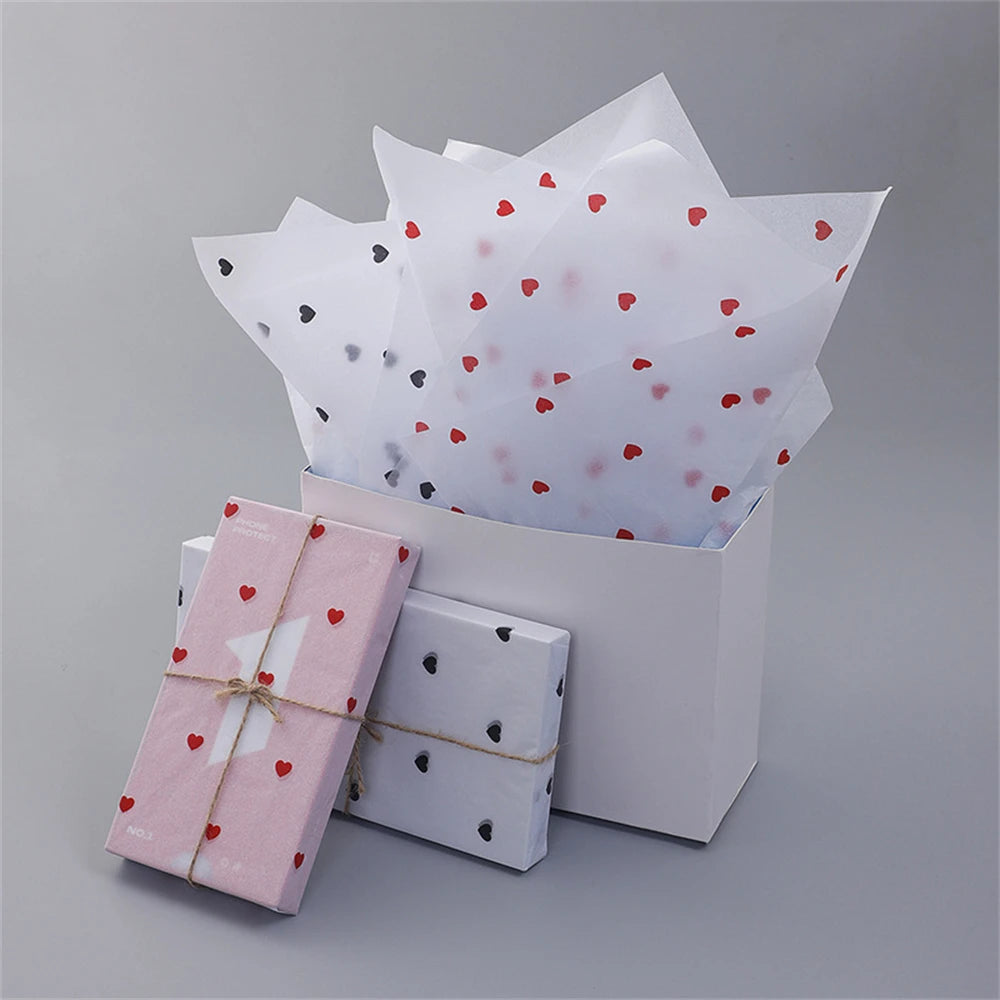 20Sheets 50*35cm Gift Wrapping Paper DIY Handmade Craft Star Love Dot Pattern Tissue Paper Floral Packaging Material Oasis Select