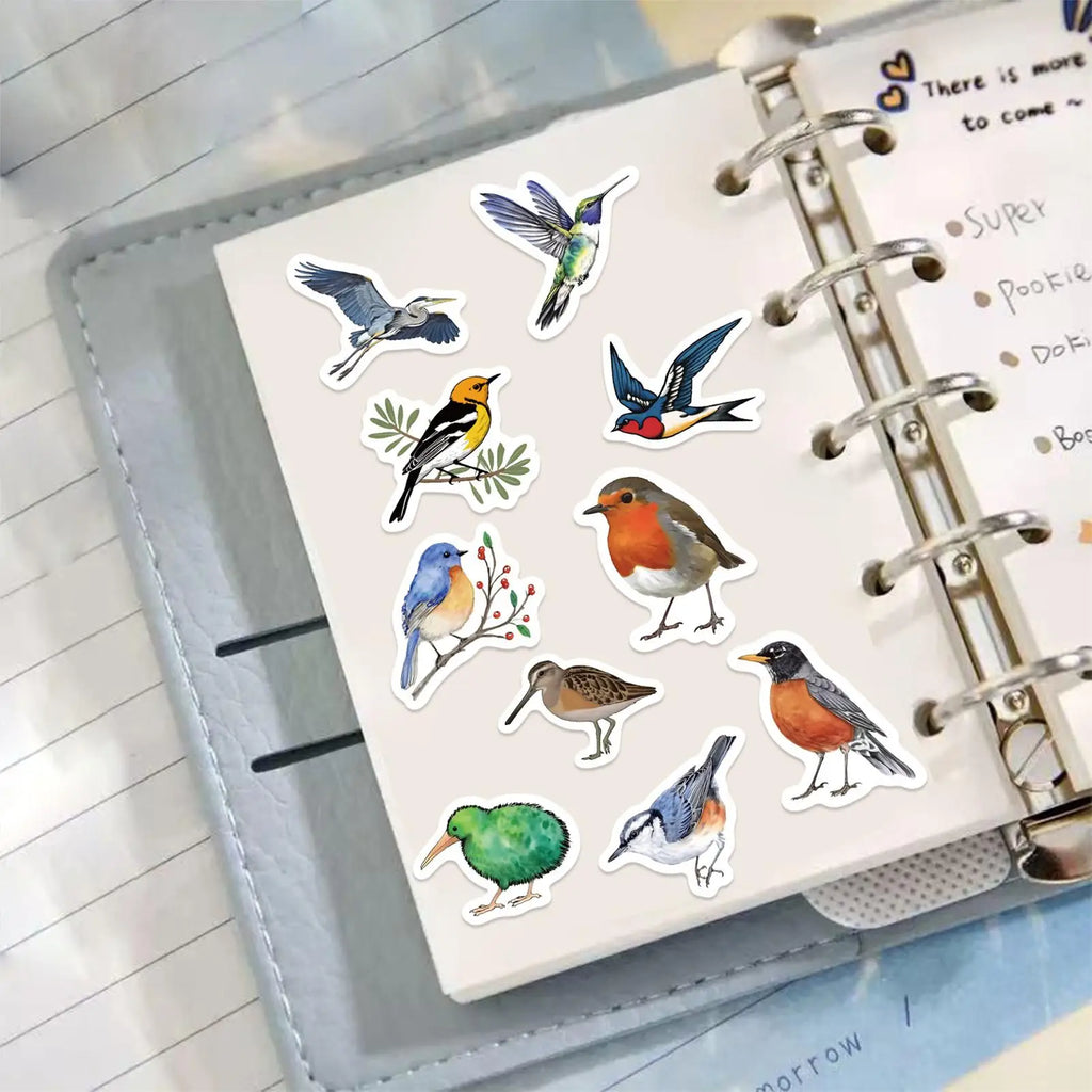 Stickers 500Pcs Cute Colored Birds Cartoon Graffiti Stickers DIY Phone Guitar Laptop Notebook Suitcase Waterproof Stickers Oasis Select