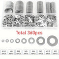 304 Stainless Steel Flat Washers Set – 180 or 360 Pcs Flat Washer Set Oasis Select 360pcs
