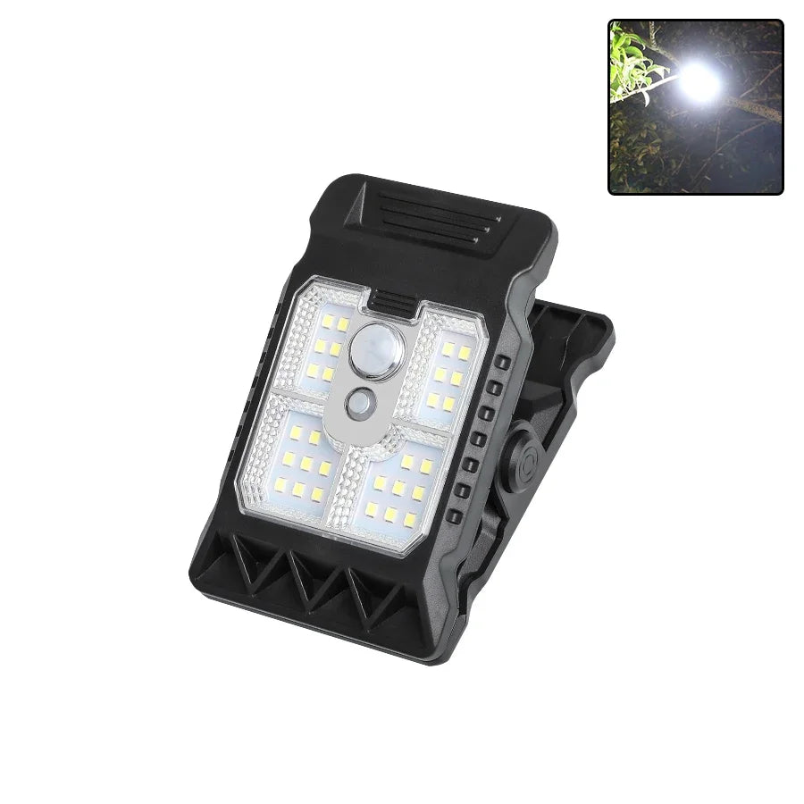 1PCS Solar Sensor Motion Light Outdoor Clip on Lawn Lamp Waterproof Work Light Camping Household Garden Lighting Courtyard Lamp Oasis Select A solar light