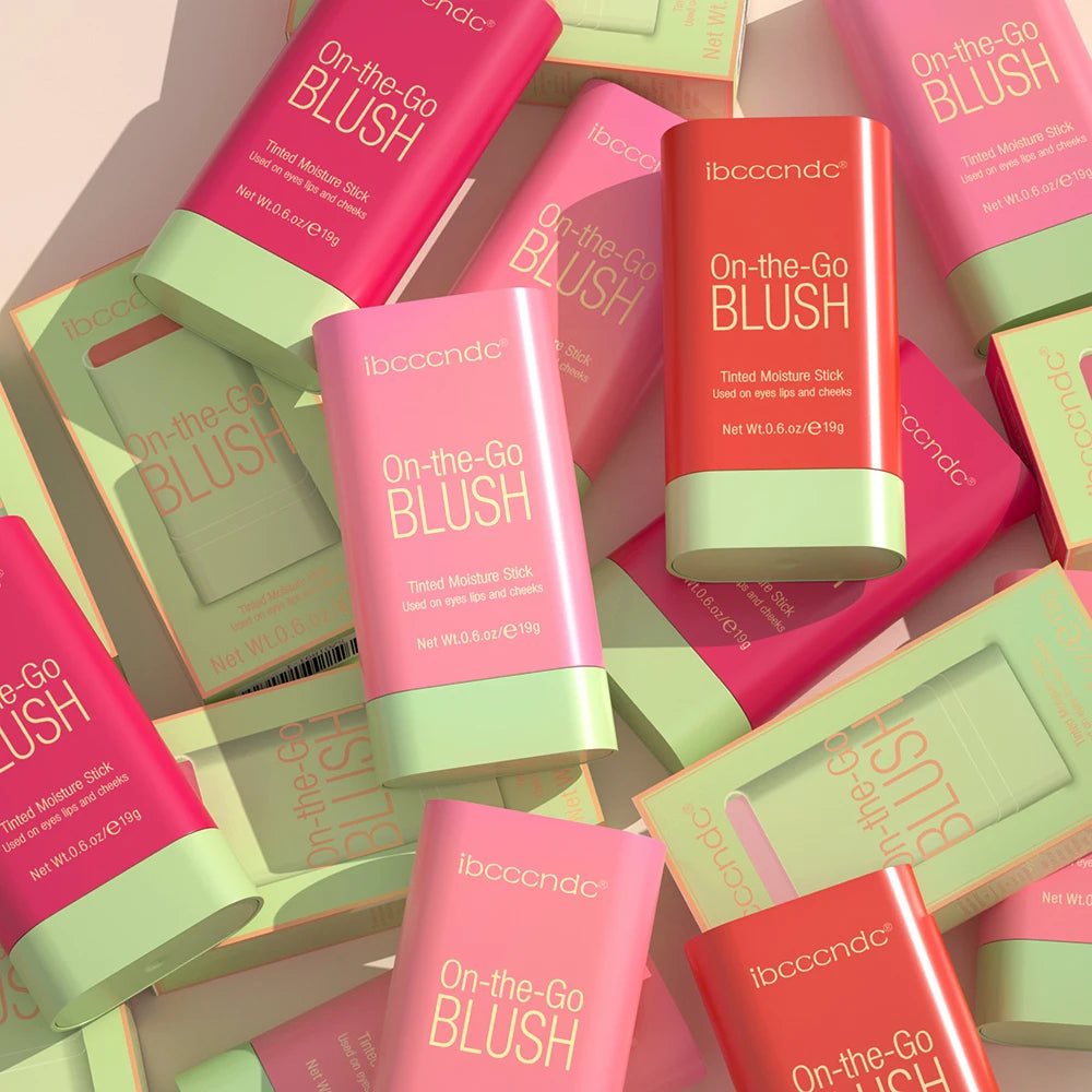 Korean Blush Stick Color Make Up Waterproof Easy Color Rouge Blusher Blusher Cream Rendering Matte High Pigment 3 IN 1 Makeup Oasis Select