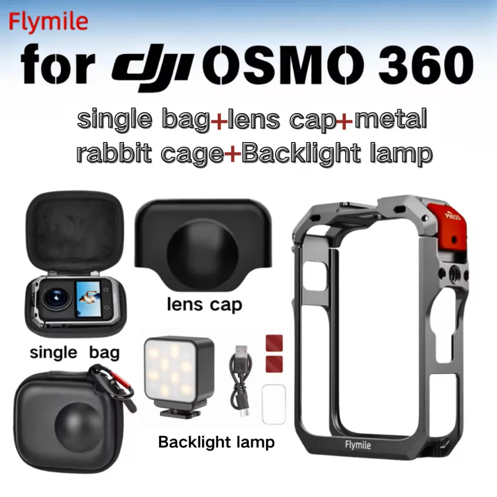 Metal Cage for DJI Osmo 360 | Cold Shoe & 1/4" Threads