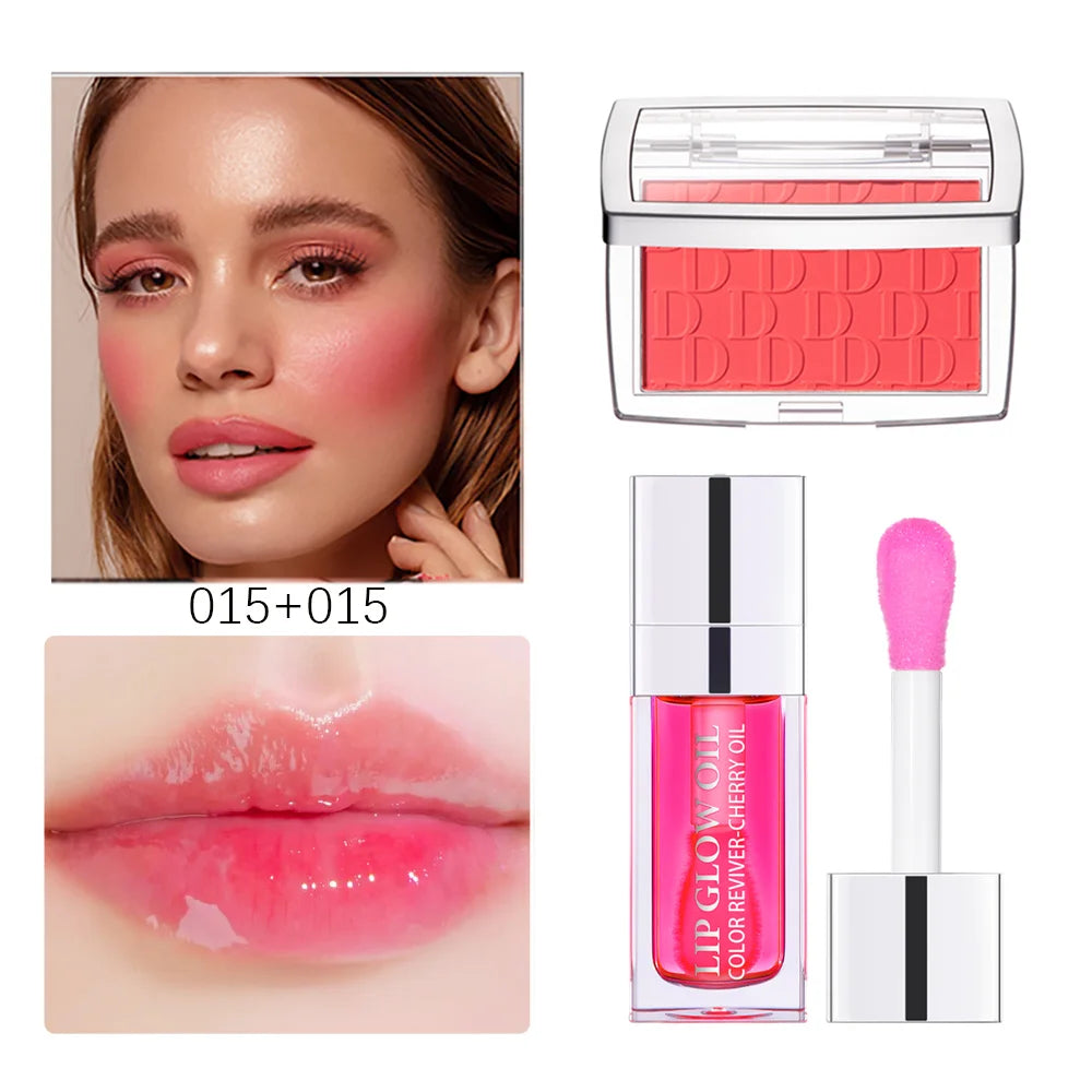 ibcccndc Lip Glow Oil & Matte Blush Set | Hydrating Makeup Kit