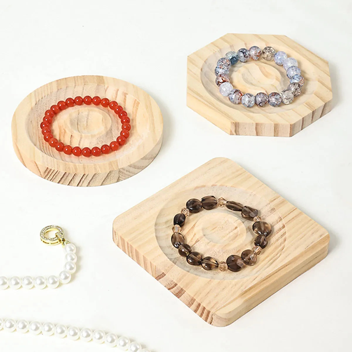 1pc Wooden Jewelry Display Tray, Bracelet and Bead Decoration Tray Bracelet and Bracelet Display Rack, Handicraft Tray Oasis Select
