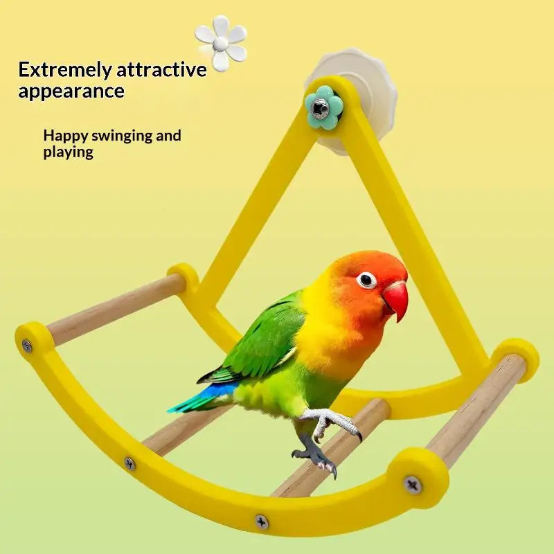 Creative Pirate Ship Bird Cage Swing Toy with Climbing Ladder for Parrots Bird Sports Swing Stand Pet Supplies Oasis Select