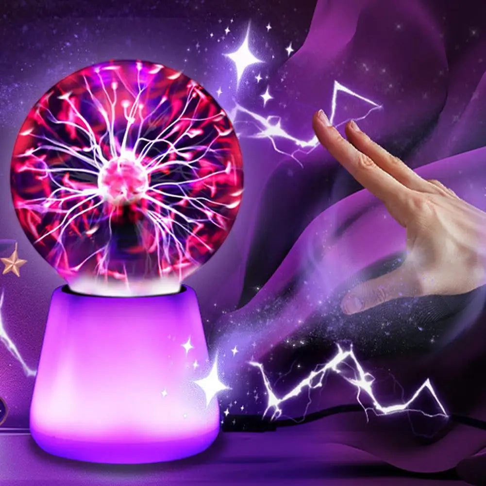 Plasma Ball Lamp Interactive Touch Lightning Globe Fun Lamp USB Powered 7 Color Changing Lights Mood Lighting Party Prop Oasis Select
