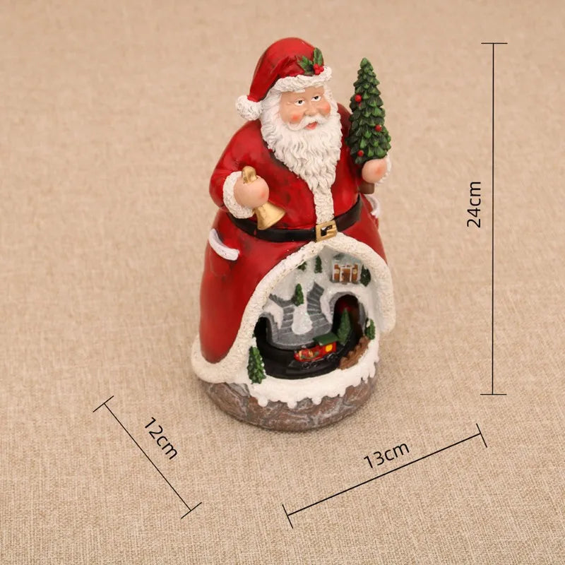 ~WISH Santa Claus Music Box Rotating LED Light Multifunctional Music Box Christmas Gift Ornaments Oasis Select