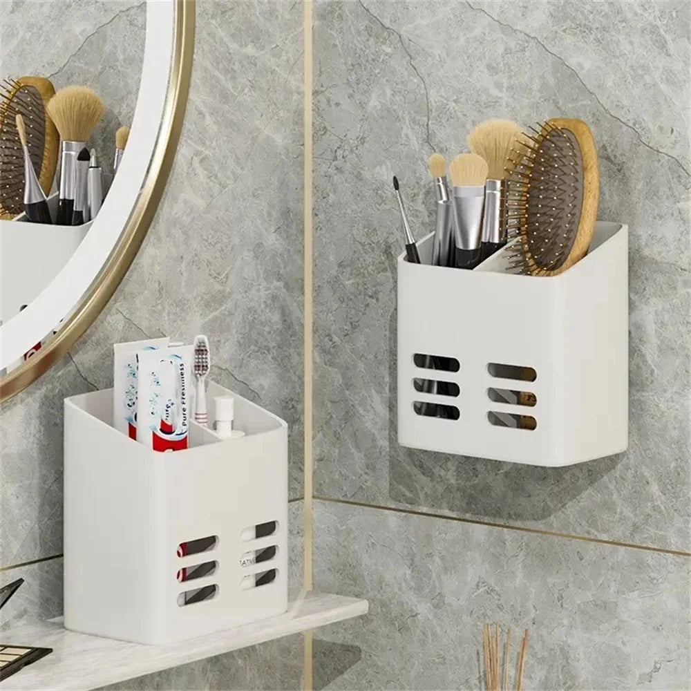 No-Drill Wall Mount Bathroom Shelf & Makeup Organizer